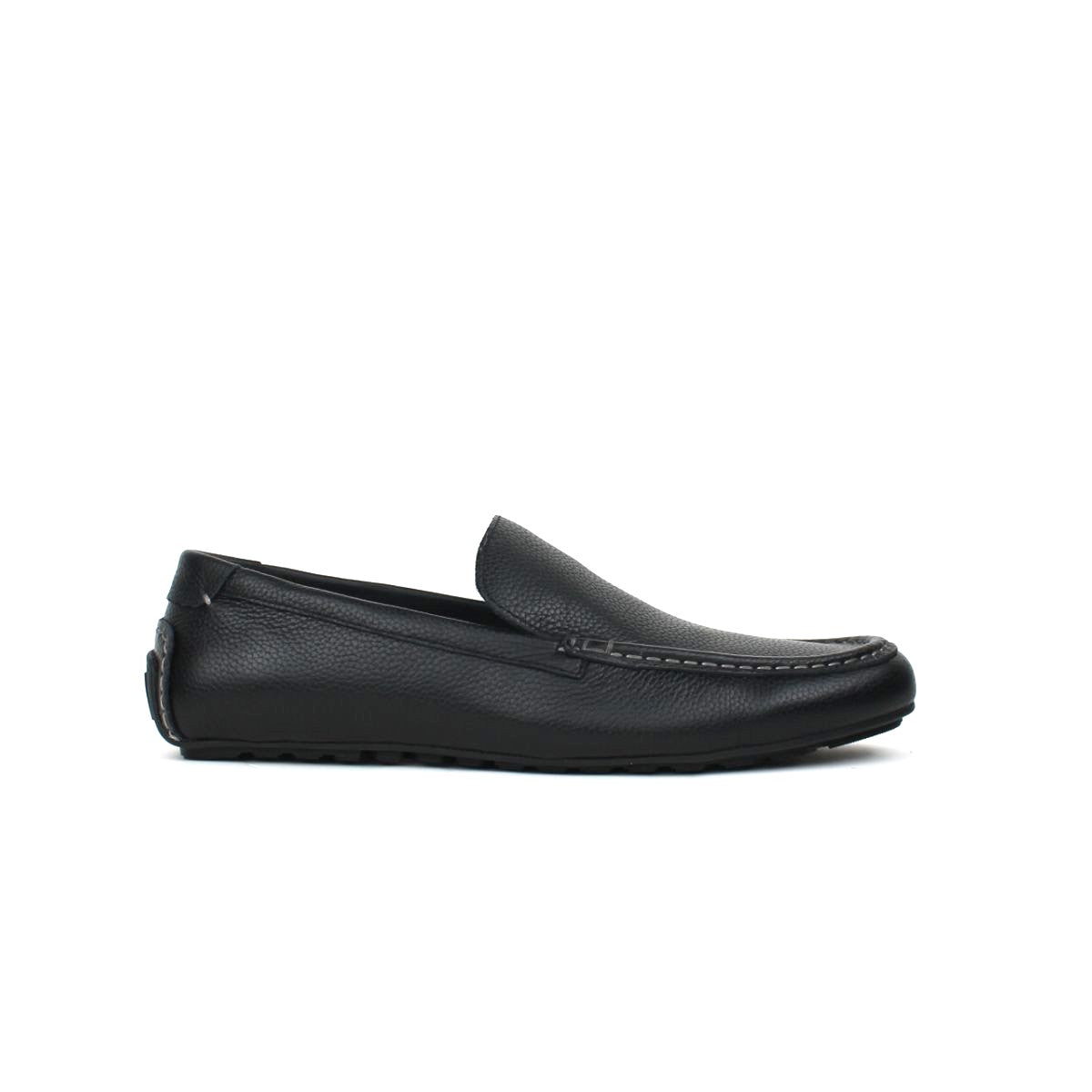 MARTONS MENS LEATHER MOCCASINS-BLACK