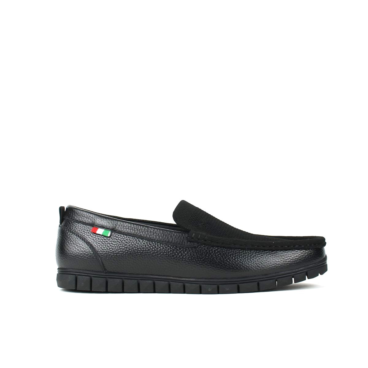 LUKAKASH MENS LEATHER LOAFER-BLACK