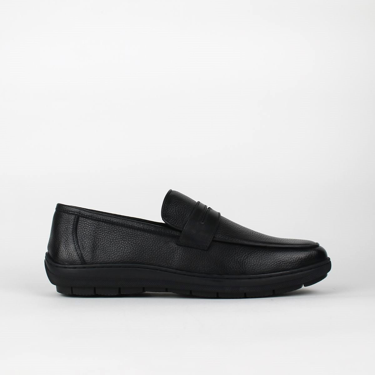 CONRAD MENS LEATHER LOAFER-BLACK