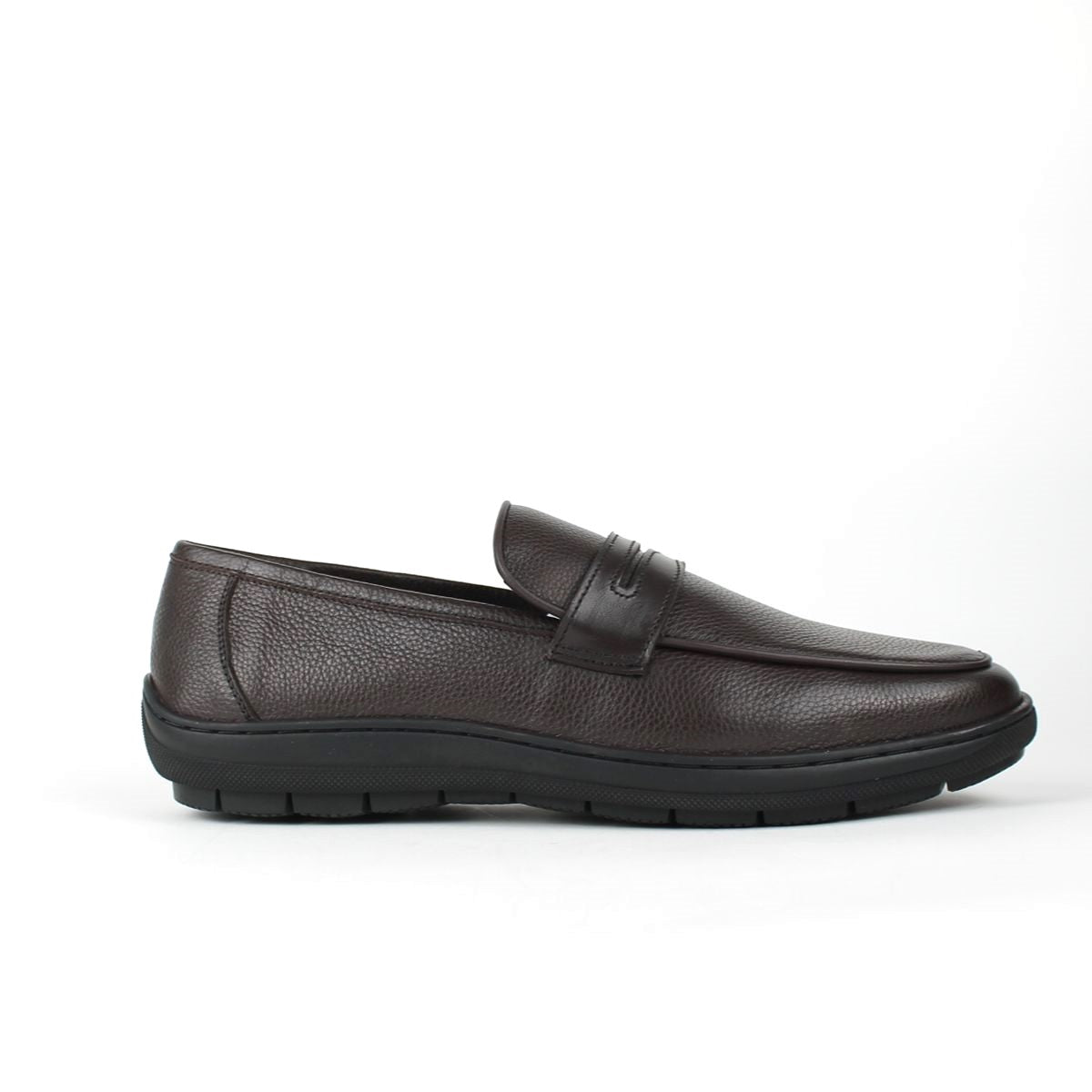 CONRAD MENS LEATHER LOAFER-DK.BROWN