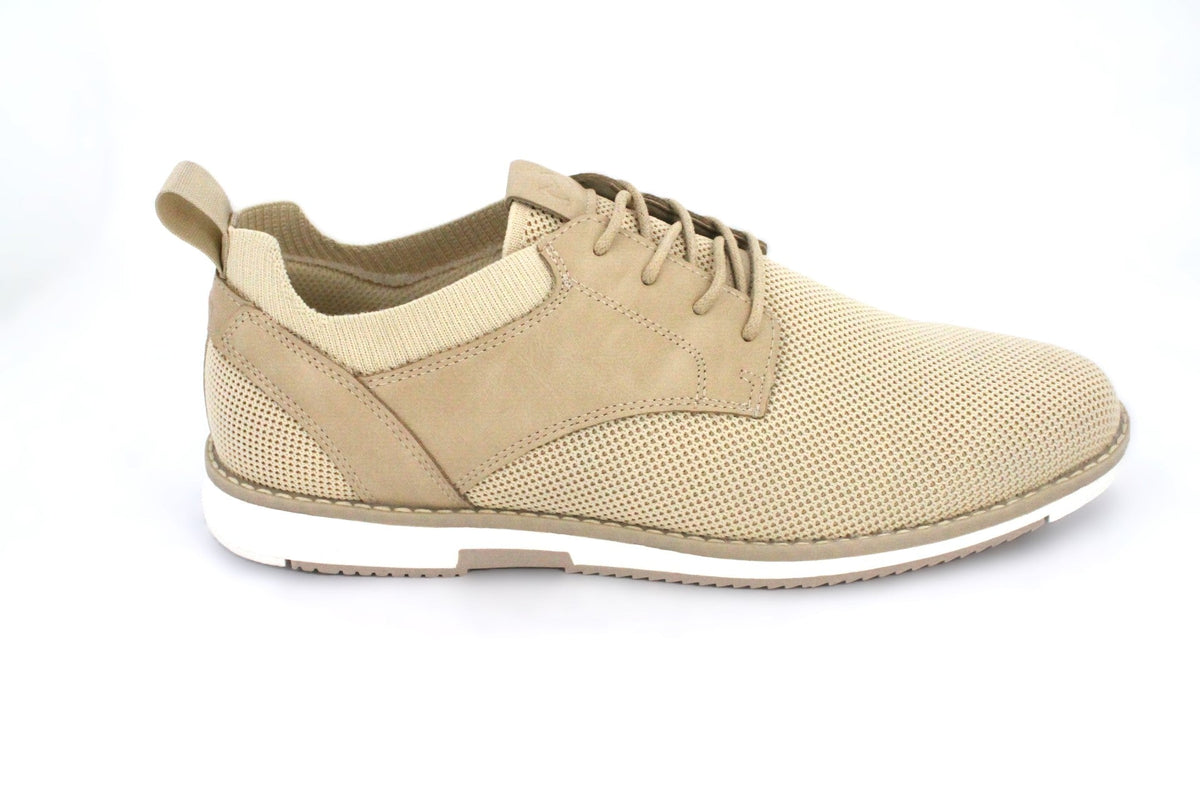 JENS MENS KNIT CASUAL OXFORD-CREAM