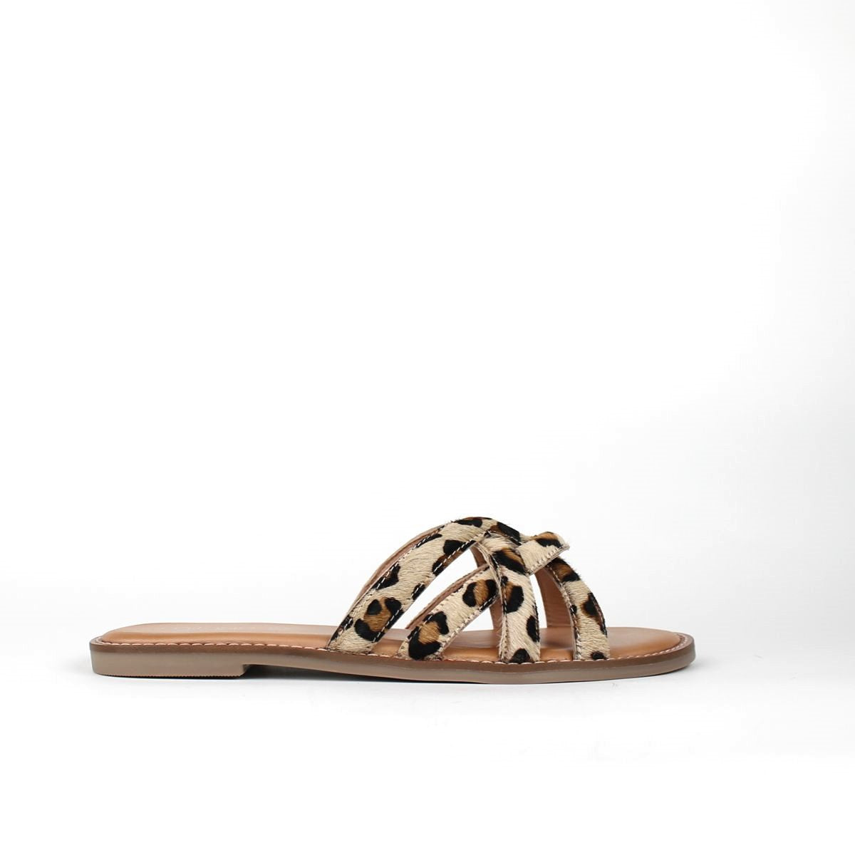 RALA-LEATHER SANDAL-LEOPARD PRINT