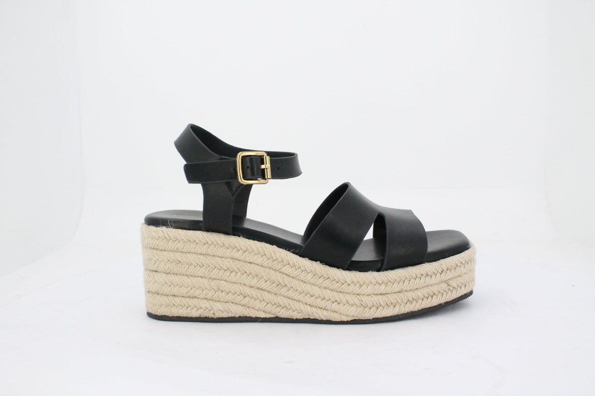 BRUNELLAS -WEDGE SANDAL - BLACK
