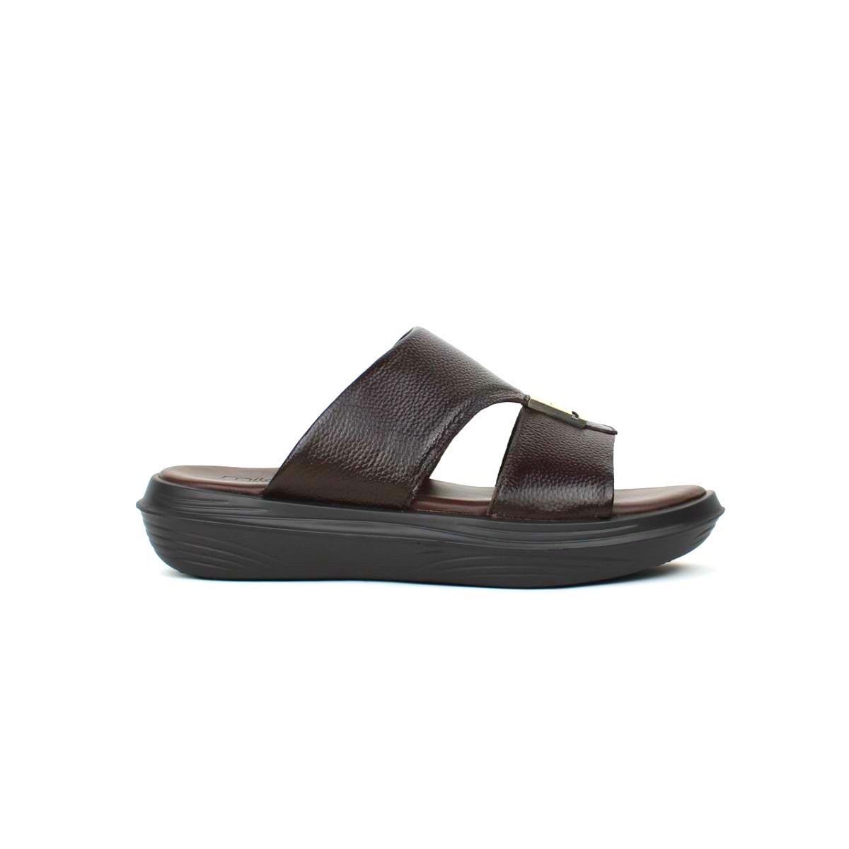 HAMISH MENS LEATHER SANDALS-DK.BROWN