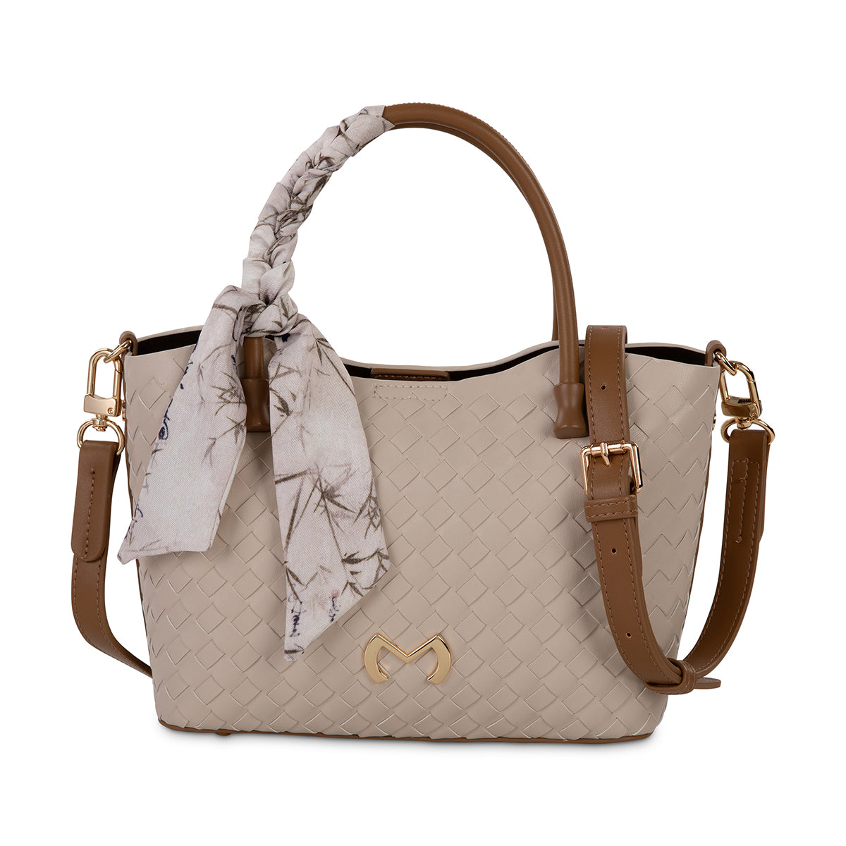 CESIA WEAVE MINI TOTE- Beige