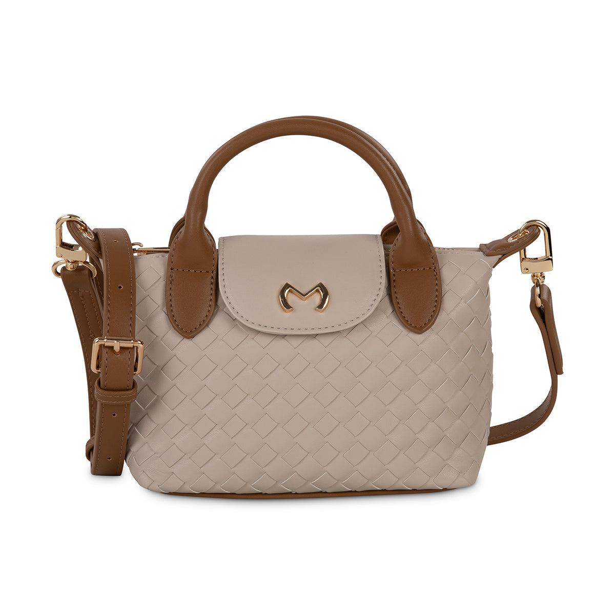 CESIA WEAVE CROSSBODY- Beige