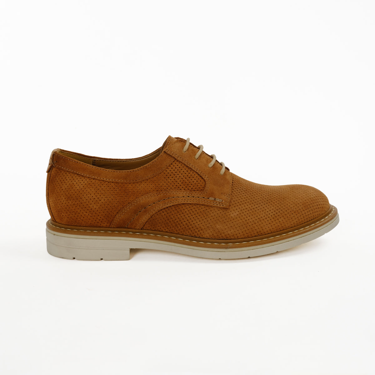 MANI MENS LACEUP LEATHER CASUAL SHOES-BEIGE