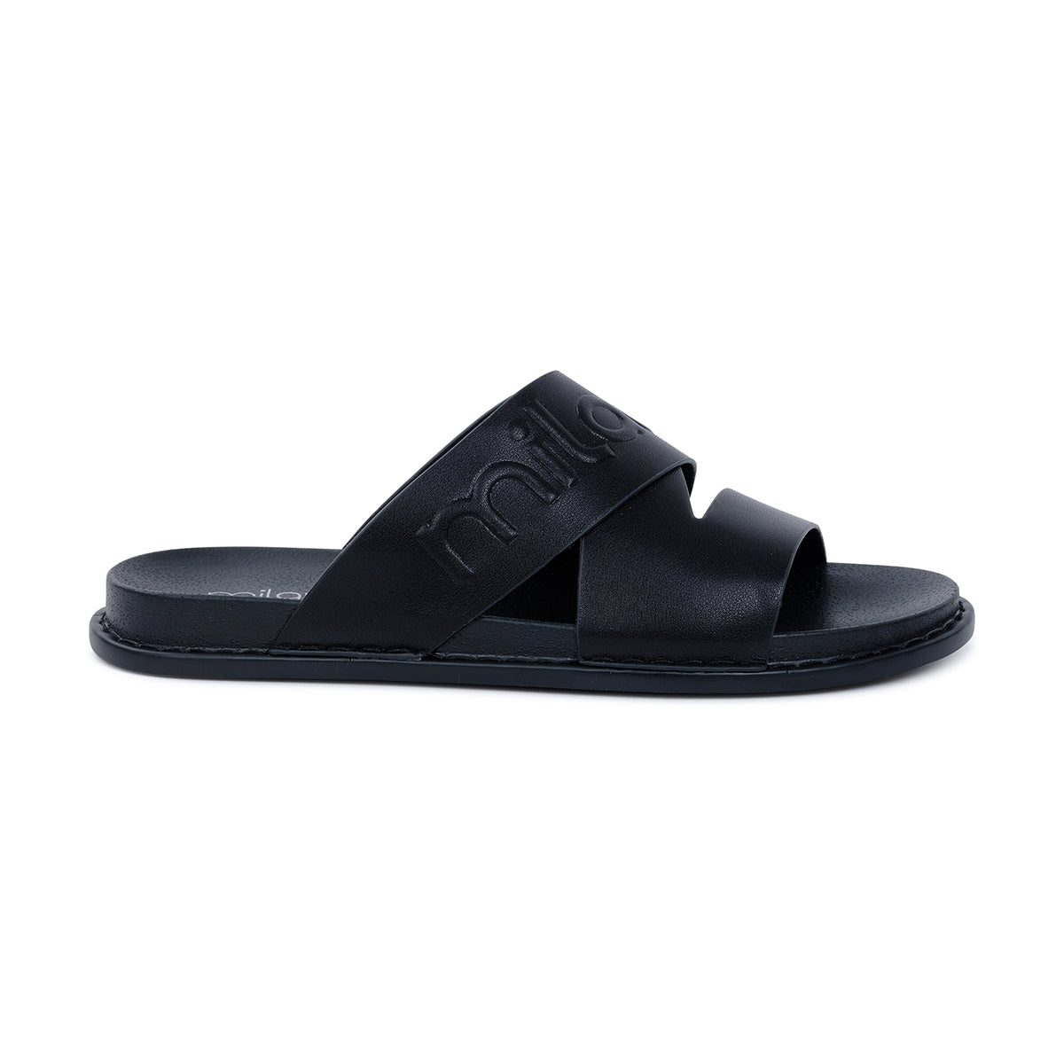 LERMANS MENS LEATHER SANDALS-BLACK