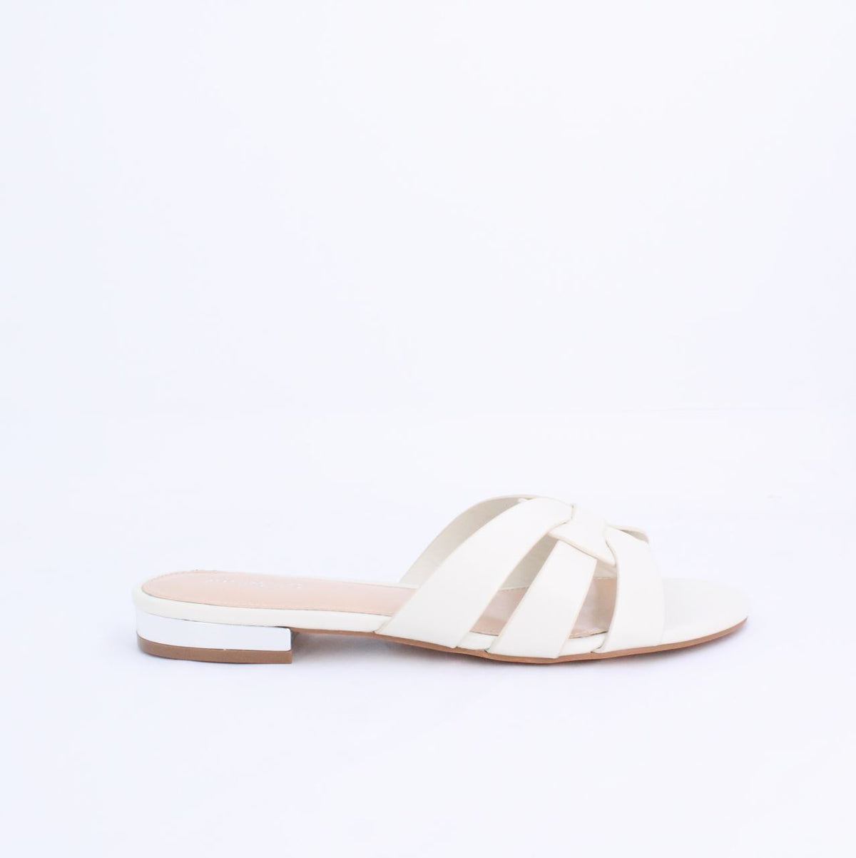 LEXI SLIDES FLAT - WHITE/OFF WHITE