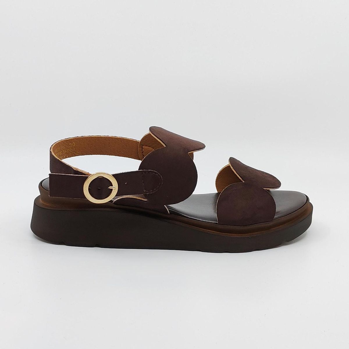 VICTORYA Slingback Wedges Sandal- DARK BROWN