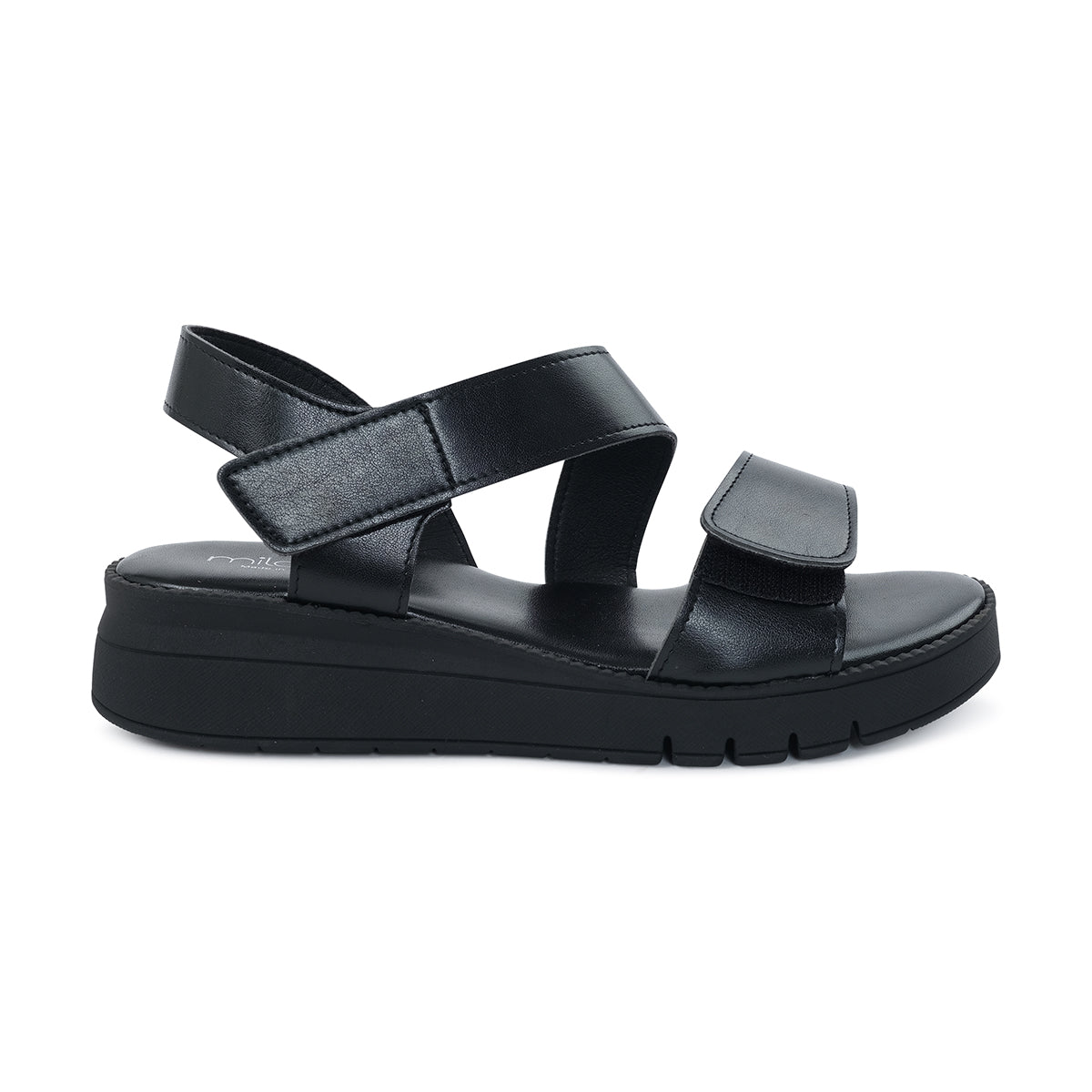 AZZURA Ankle Strap Wedge Sandal- BLACK