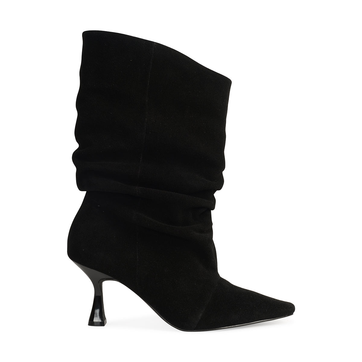 CINDER LADIES LEATHER MID-CALF BOOTSS - BLACK