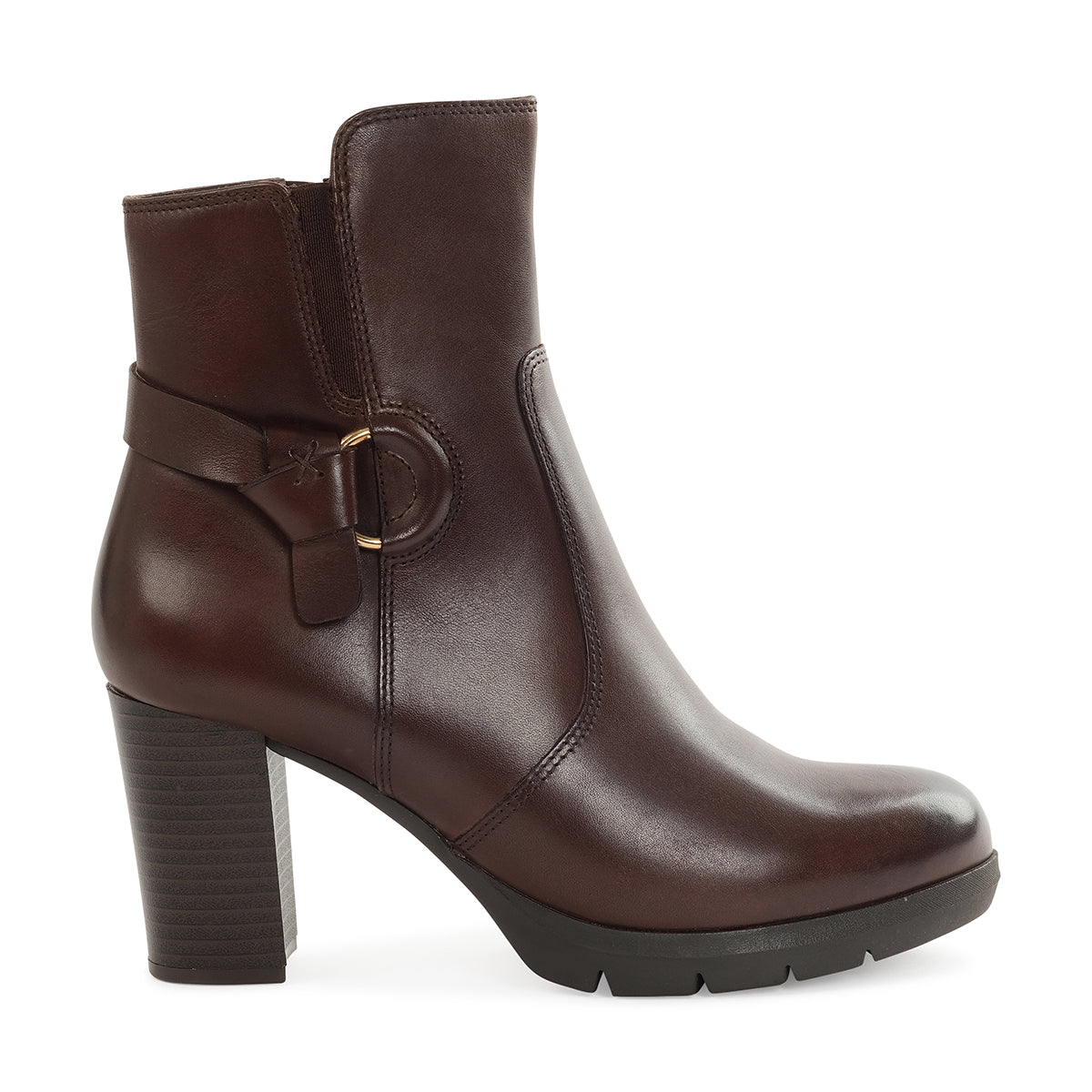 RAVENNA LADIES LEATHER ANKLE BOOTSS - BROWN
