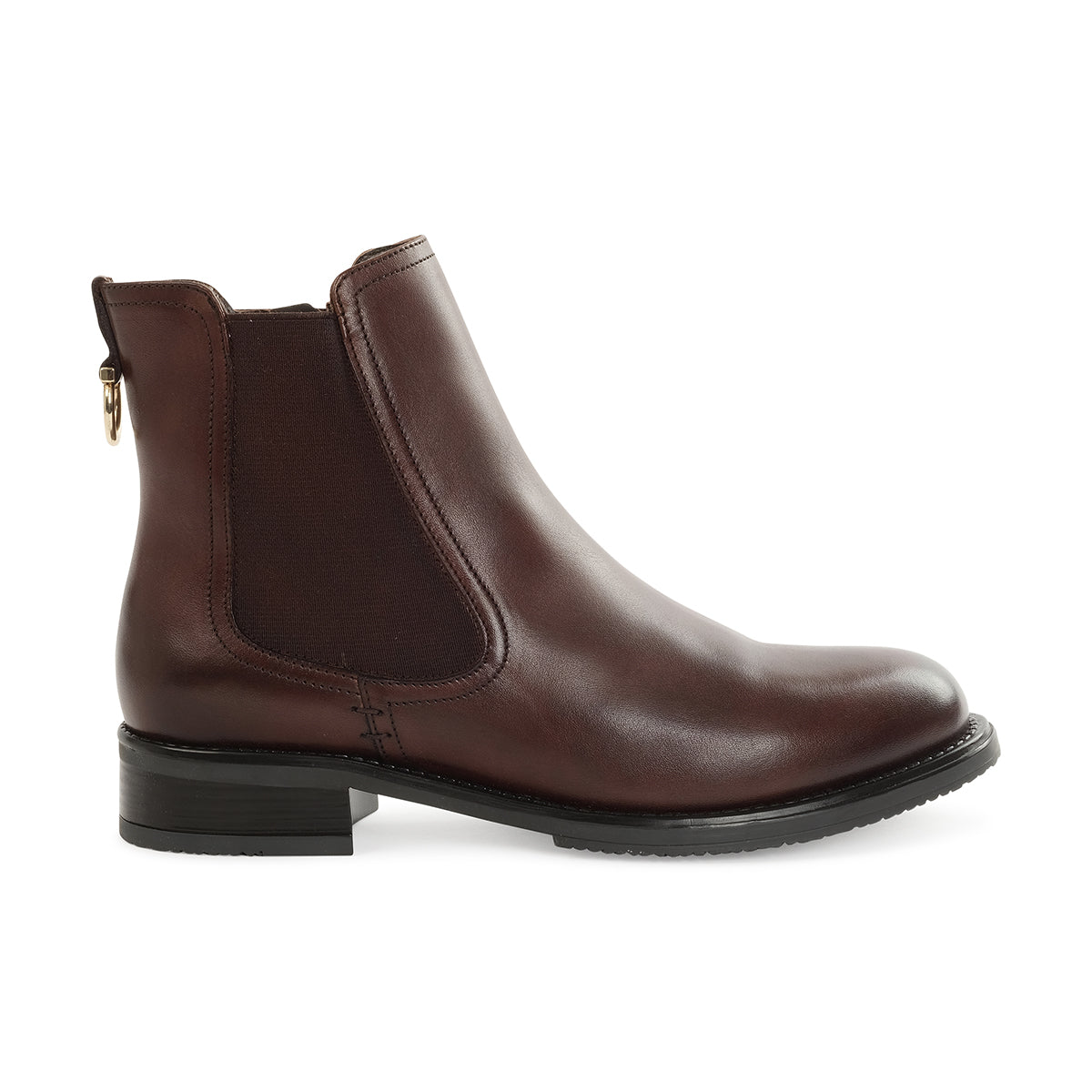 RENATTA LADIES LEATHER CHELSEA BOOTS - BROWN