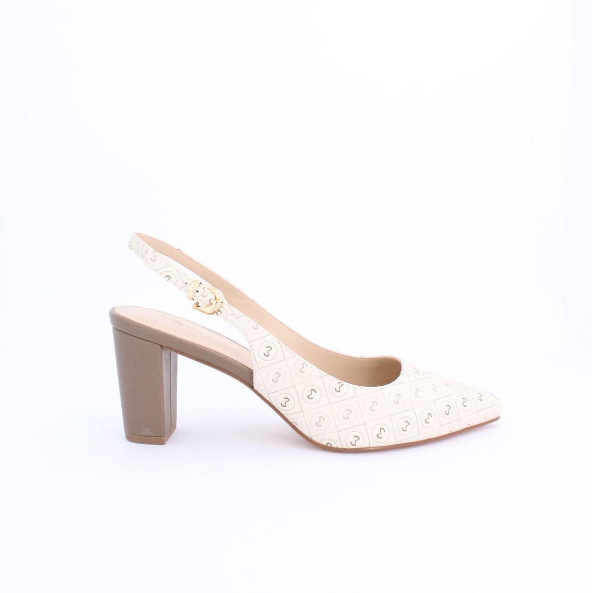 BROSSA Slingback Heels-WHITE/OFF WHITE