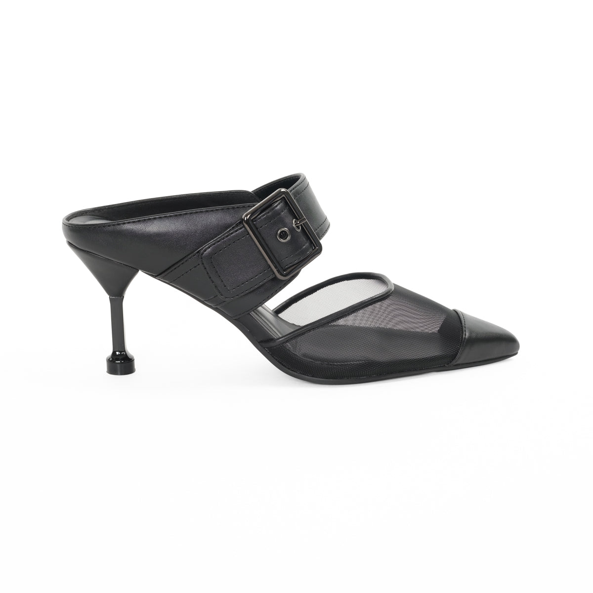 VALORIA Mule Stilleto Heel - BLACK
