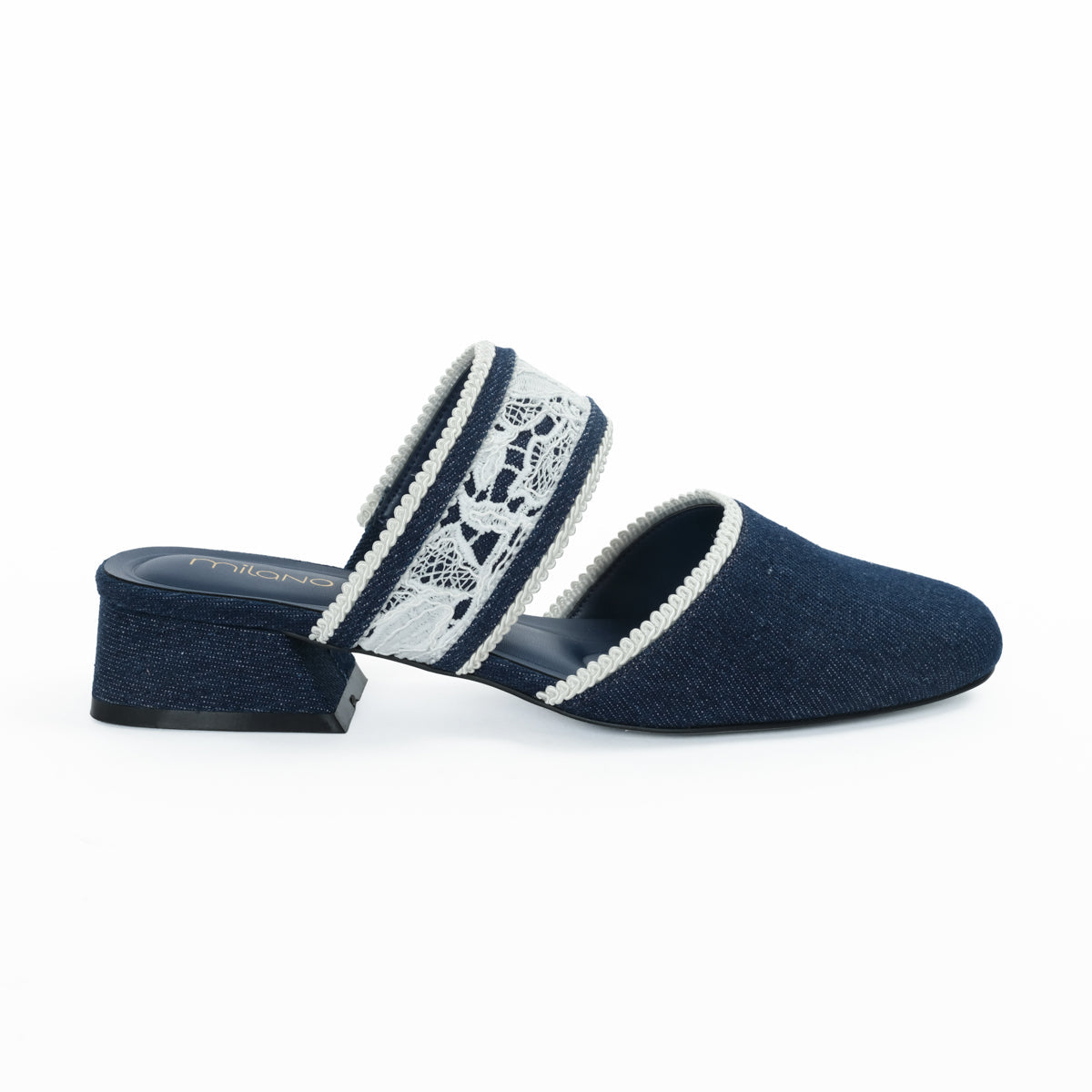 SHAYDA Mule Block Heel - BLUE