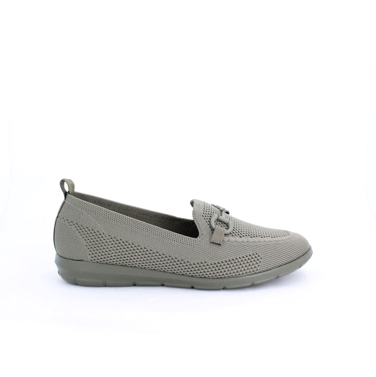 DANIA KNIT MOCCASINS - KHAKI