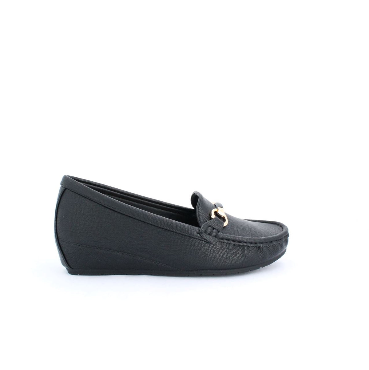 MIRA WEDGE MOCCASINS-BLACK