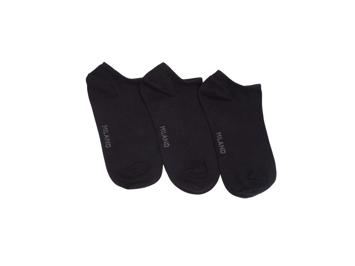 EXTRA LOW CUT SOCKS BLACK - 3 PACK