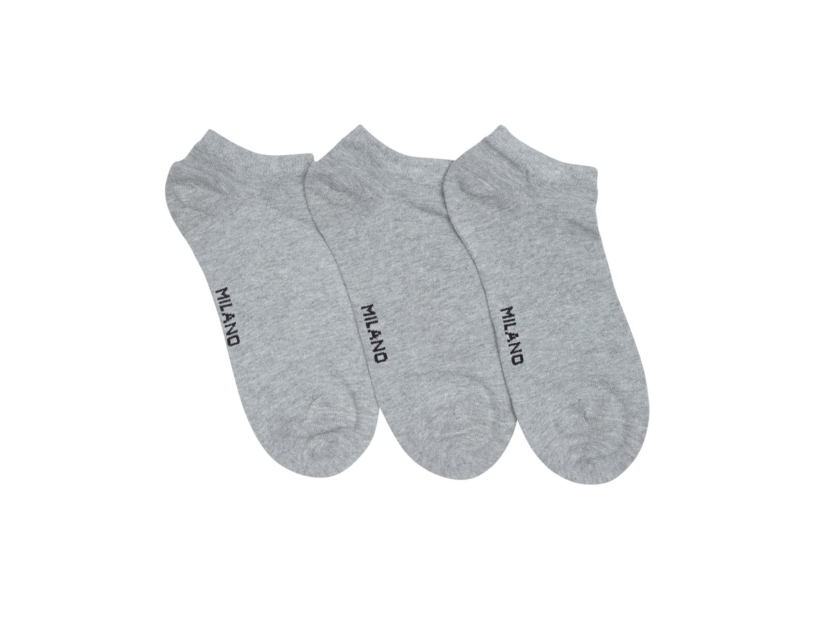 EXTRA LOW CUT SOCKS GREY - 3 PACK