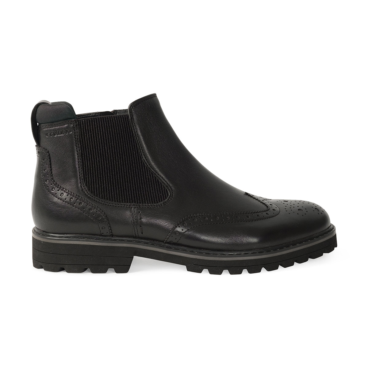 QUINTON MENS LEATHER CHELSEA BOOTS-BLACK